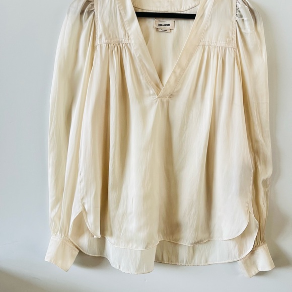 Zadig & Voltaire Telia Satin V-Neck Blouse - Picture 2 of 9